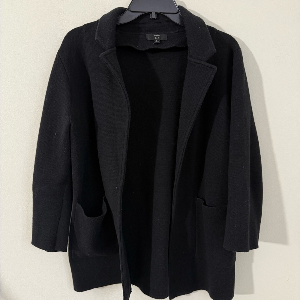 J.Crew Black Open Front Coat
